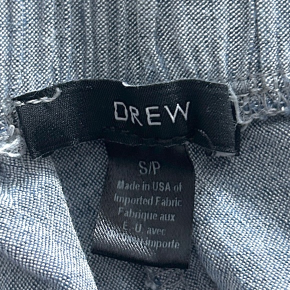 DREW Whitney Tulip Linen Pants Slit Wide Leg Festival Blue Size Petite Small SP - Picture 6 of 12